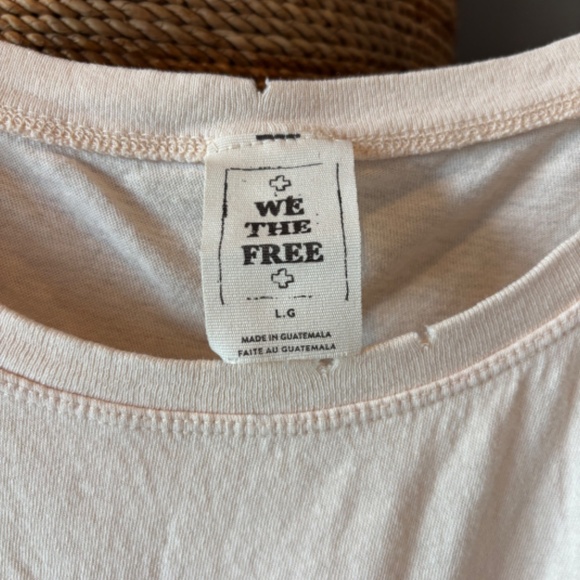 We The Free - Cotton Tank Peplum Front Pocket Blush Creme - Picture 2 of 4